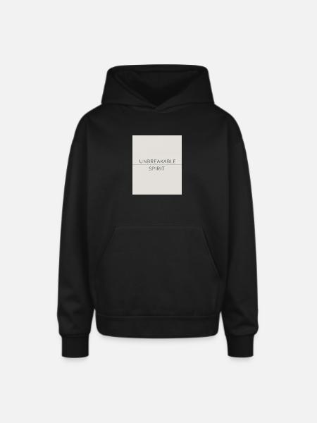 Unbreakable Spirit Motivational Minimal Shirt - Oversized Hooded Sweatshirt - black
