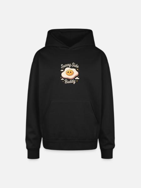 Sunny Side Buddy - Oversized Hooded Sweatshirt - black