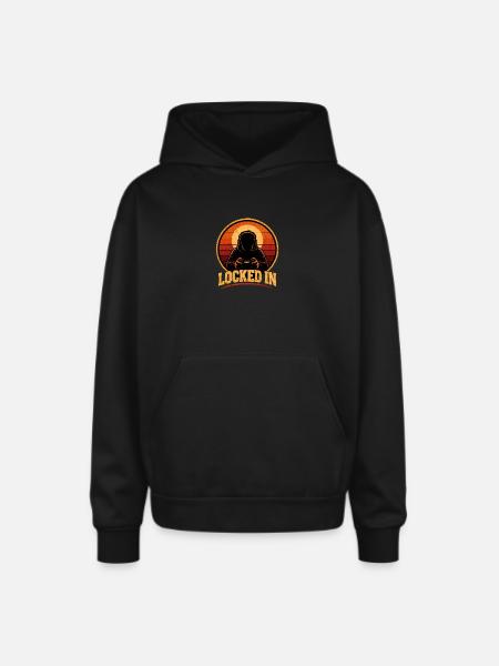 Locked In Retro Gamer - Oversized Hooded Sweatshirt - black