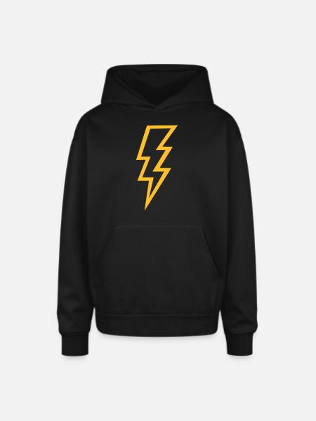 Thunderbolt - Oversized Hooded Sweatshirt - black