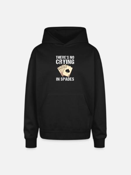 Spades Card Game Player Poker - Oversized Hooded Sweatshirt - black