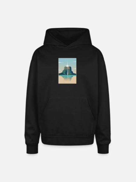 Angel Falls Sunrise - Oversized Hooded Sweatshirt - black