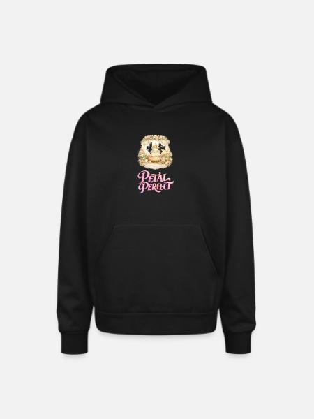 Petal Perfect Cake Scene - Oversized Hooded Sweatshirt - black