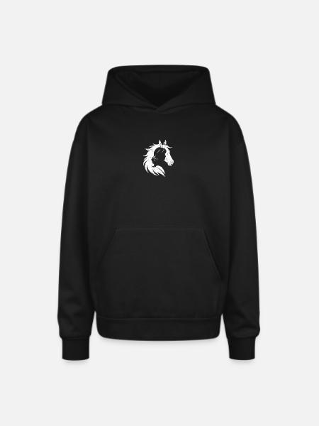 Silhouette Stallion Portrait - Oversized Hooded Sweatshirt - black