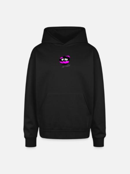 no rules - Oversized Hooded Sweatshirt - black