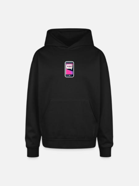 Chat bubble - Oversized Hooded Sweatshirt - black
