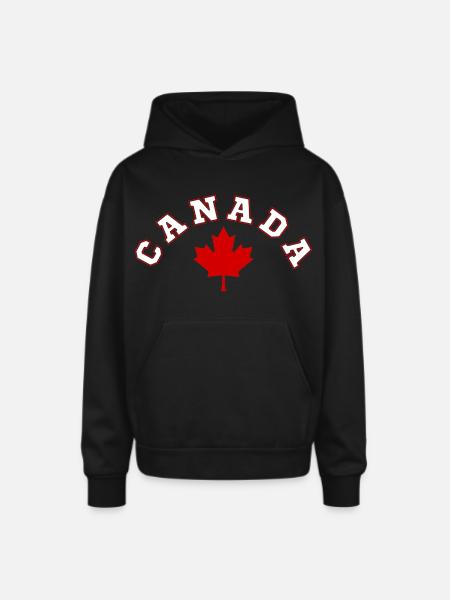 CANADA MAPLE LEAF - Oversized Hooded Sweatshirt - black