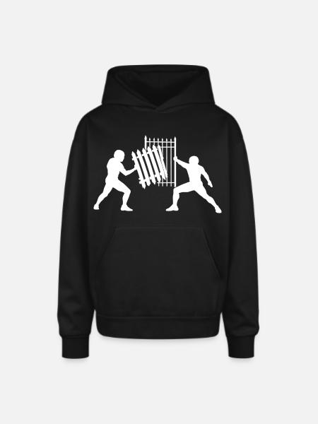 Gate Push Duel Silhouette - Oversized Hooded Sweatshirt - black