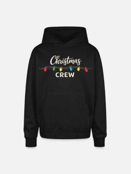 Christmas Crew - Oversized Hooded Sweatshirt - black