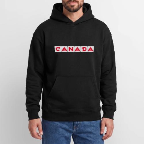Canada, red letters on white background - Oversized Hooded Sweatshirt