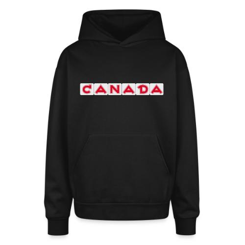 Canada, red letters on white background - Oversized Hooded Sweatshirt