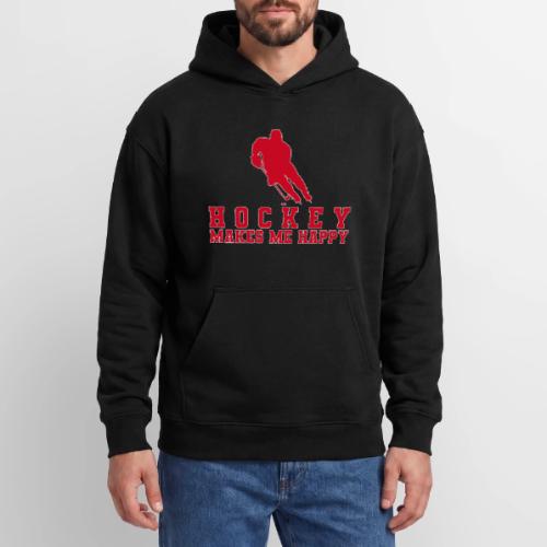 Hockey makes me happy - Oversized Hooded Sweatshirt