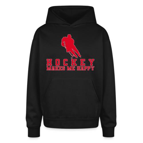 Hockey makes me happy - Oversized Hooded Sweatshirt