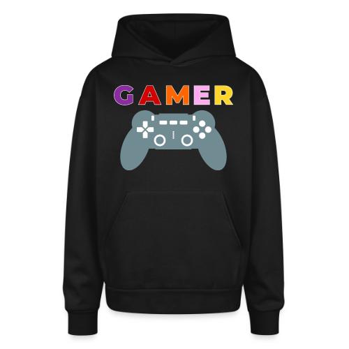 Colorful Gamer Controller Graphic - Oversized Hooded Sweatshirt
