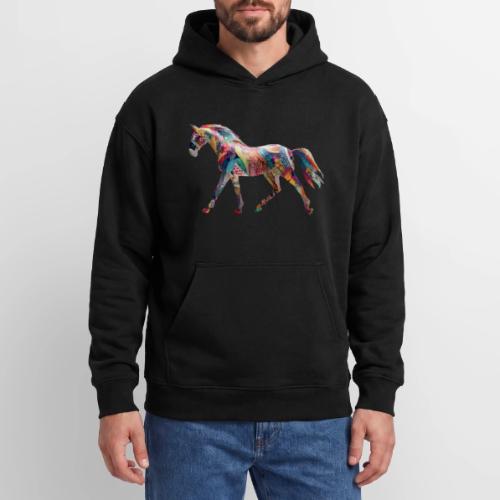 Colorful Abstract Horse Art Design - Oversized Hooded Sweatshirt