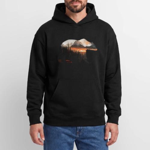 Canada Bear: fiery tones - Oversized Hooded Sweatshirt