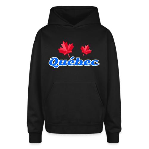 Québec with two red maple leaves - Oversized Hooded Sweatshirt