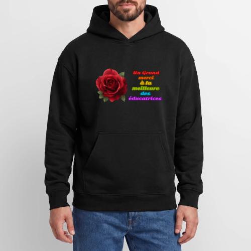 Thank You Educator: Pink and Rainbow Message - Oversized Hooded Sweatshirt