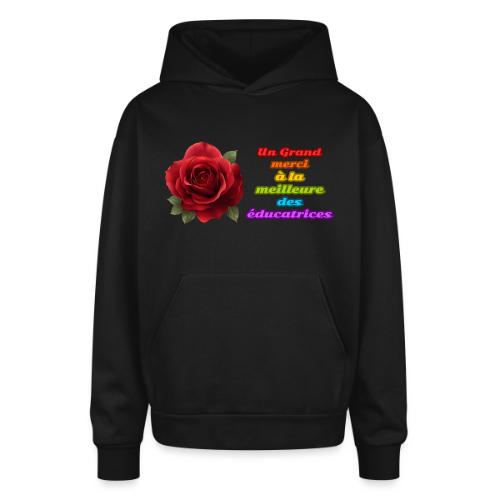 Thank You Educator: Pink and Rainbow Message - Oversized Hooded Sweatshirt