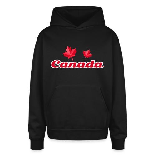 Canada with two maple leaves - Oversized Hooded Sweatshirt
