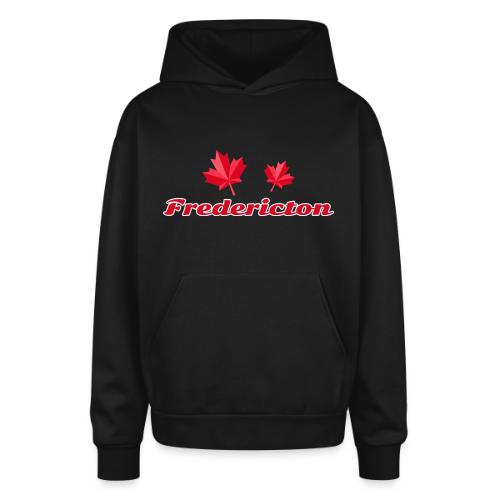 Fredericton with two red maple leaves - Oversized Hooded Sweatshirt