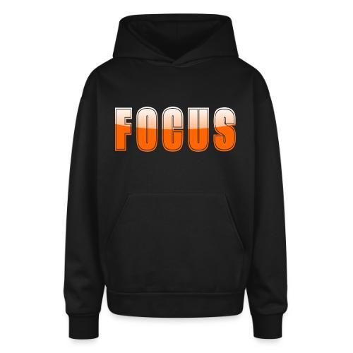 FOCUS Vibrant Orange Motivational Word Design - Oversized Hooded Sweatshirt