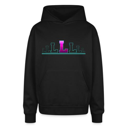 Letter L – Capital Varsity Alphabet Monogram - Oversized Hooded Sweatshirt