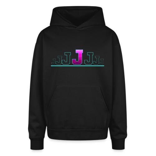 Letter J – Capital Varsity Alphabet Monogram - Oversized Hooded Sweatshirt