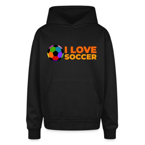 I Love Soccer - Oversized Hooded Sweatshirt