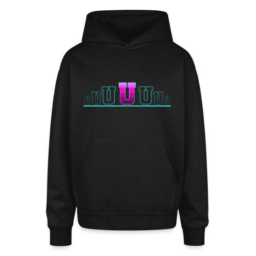 Letter U – Capital Varsity Alphabet Monogram - Oversized Hooded Sweatshirt