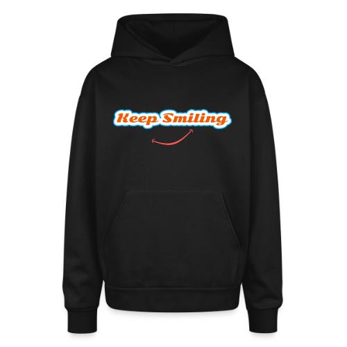 Keep Smiling Positive Vibes Graphic - Oversized Hooded Sweatshirt