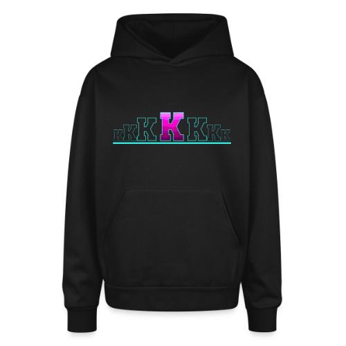 Letter K – Capital Varsity Alphabet Monogram - Oversized Hooded Sweatshirt