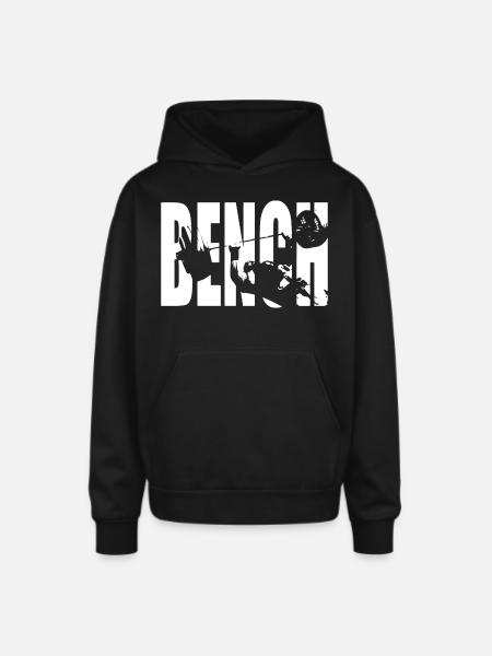 Bench Press - Oversized Hooded Sweatshirt - black