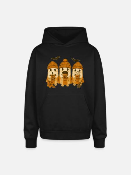 ghosts ghost - Oversized Hooded Sweatshirt - black