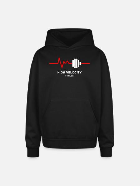 High Velocity Fitness T-Shirt - Oversized Hooded Sweatshirt - black