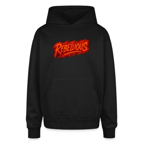Rebellious Graffiti Neon Orange Streetwear T-Shirt - Oversized Hooded Sweatshirt