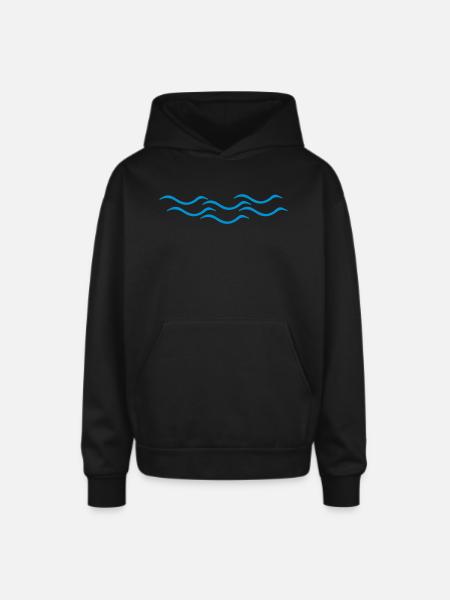 water - Oversized Hooded Sweatshirt - black