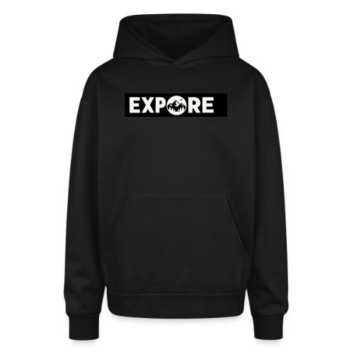 Adventure Oxygen Nature Mountain Forest Typography - Oversized Hooded Sweatshirt