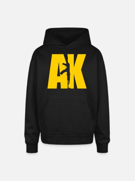 AK47 YELLOW - Oversized Hooded Sweatshirt - black