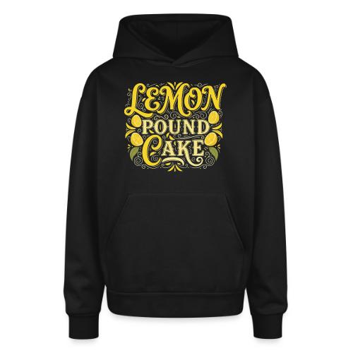 Lemon Pound Cake Vintage Flourish - Oversized Hooded Sweatshirt