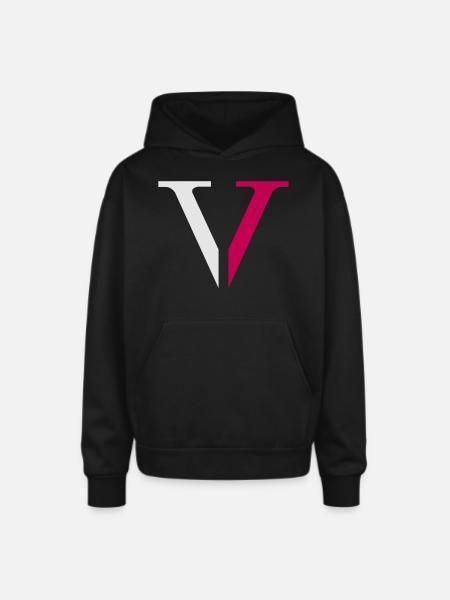 Low5ive "V" - Oversized Hooded Sweatshirt - black