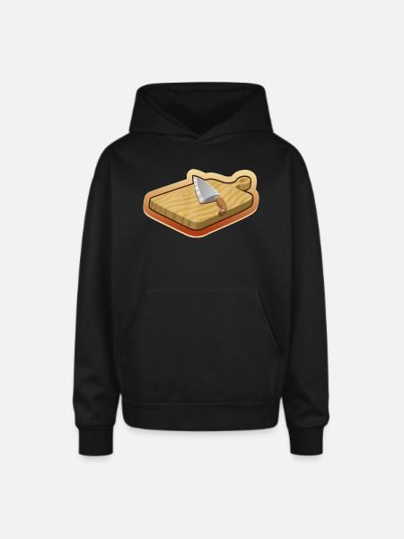 cutting board - Oversized Hooded Sweatshirt - black