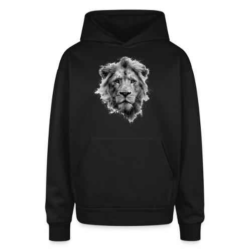 Lion: Monochrome King - Oversized Hooded Sweatshirt
