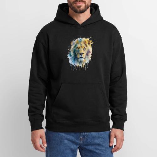 Splash-Art Lion Face - Oversized Hooded Sweatshirt