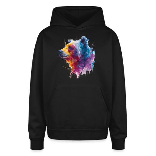 Watercolor Bear Portrait - Oversized Hooded Sweatshirt