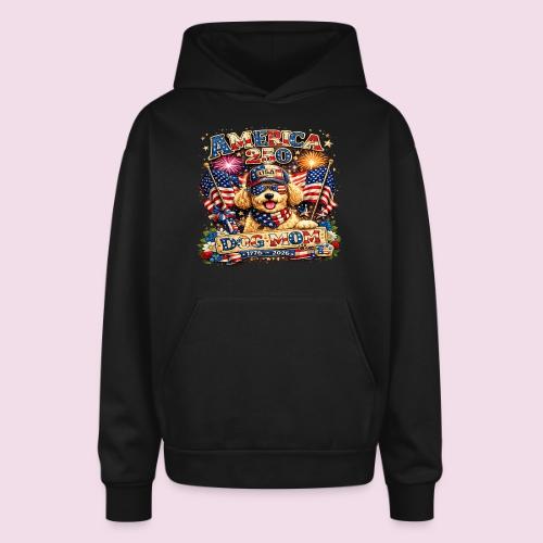 America 250 Dog Mom Patriotic Goldendoodle Shirt - Oversized Hooded Sweatshirt