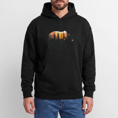 Bear: Sunset Guardian - Oversized Hooded Sweatshirt