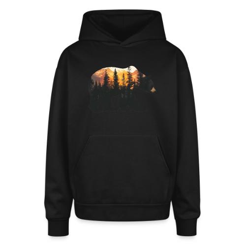Bear: Sunset Guardian - Oversized Hooded Sweatshirt