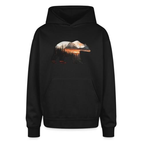 Canada Bear: fiery tones - Oversized Hooded Sweatshirt