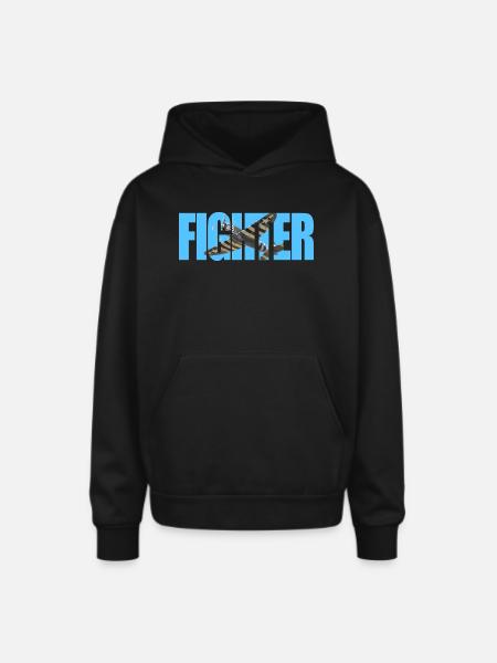 P-47 Thunderbolt - Oversized Hooded Sweatshirt - black
